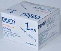 1 мл трехкомпонентный шприц Pakro инсулиновый U100 , с иглой 0,3х13, 100 шт купить в Калининграде