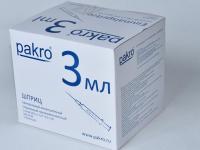 3 мл трехкомпонентный шприц Pakro, с иглой 0,6х32 , 100 шт купить в Калининграде