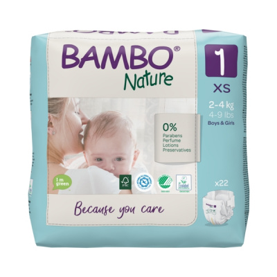 Эко-подгузники Bambo Nature 1 (2-4 кг), 22 шт купить оптом в Калининграде