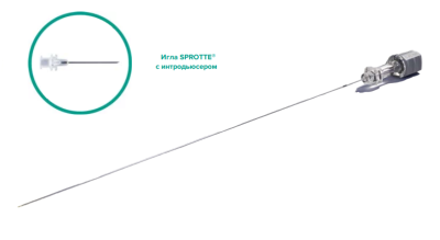 Спинальная игла Sprotte 22G x 6" (150мм) с интродьюсером — 10шт/уп купить оптом в Калининграде